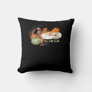 It’s Fall Y’all Autumn Halloween Design Fitted Throw Pillow
