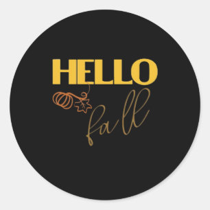 It’s Fall Y’all Autumn Leave Design Cute Pumpkin V Classic Round Sticker
