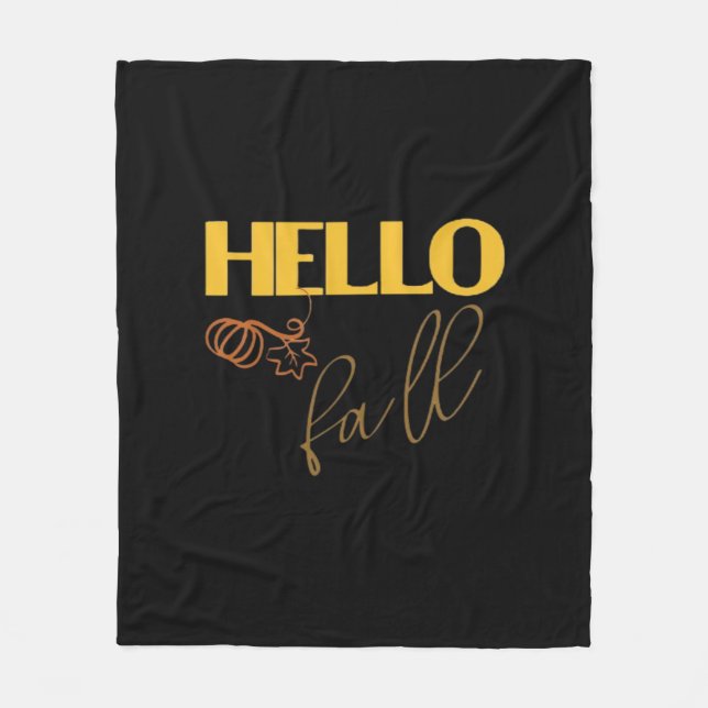 It’s Fall Y’all Autumn Leave Design Cute Pumpkin V Fleece Blanket (Front)