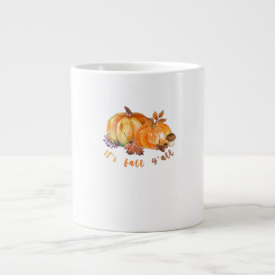 It’s Fall Y’all Autumn Leaves Pumpkin And Mushroom Large Coffee Mug