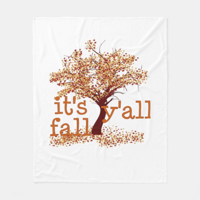 It’s Fall Y’all Basic Clean Fleece Blanket (Front)