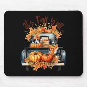 It’s Fall Y’all Border Collie Pumpkins Truck Autum Mouse Pad