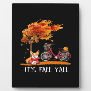 It’s Fall Y’all Cardigan Dog Autumn Design Funny G Plaque