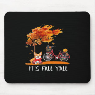 It’s Fall Y’all Cardigan Dog Autumn Funny Graphic Mouse Pad