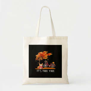 It’s Fall Y’all Cardigan Dog Autumn Funny Graphic Tote Bag