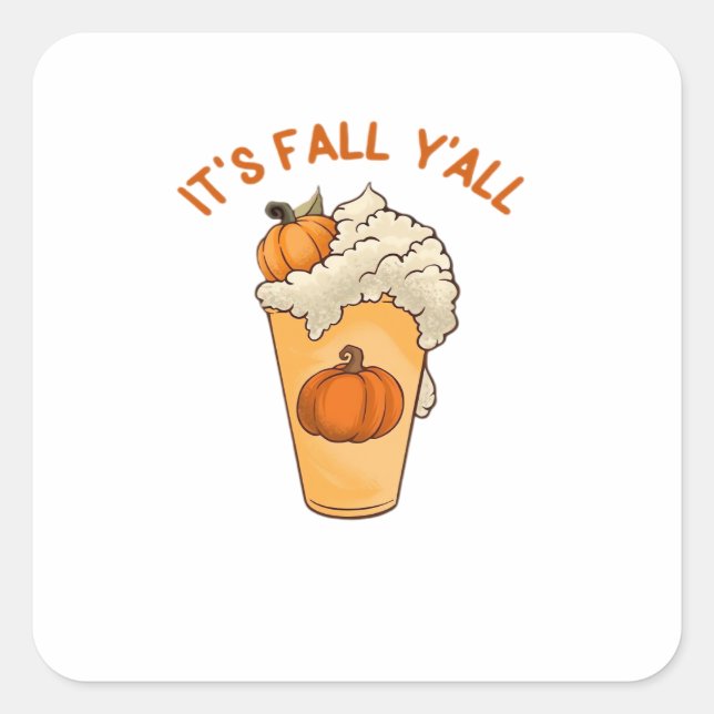 It’s Fall Y’all Classic Retro Square Sticker (Front)