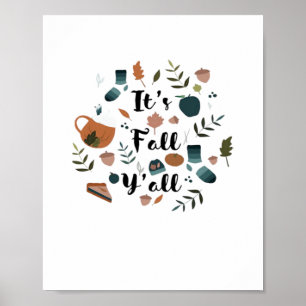It’s Fall Y’all Classic Vintage Design Poster