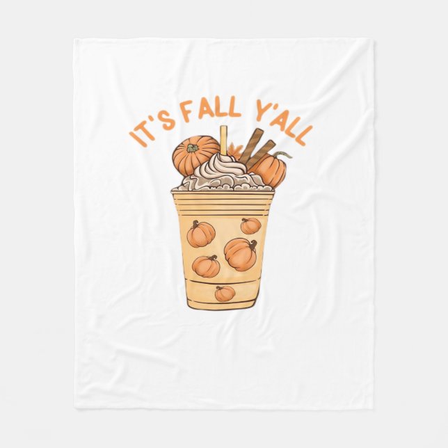 It’s Fall Y’all Cool Retro Fleece Blanket (Front)