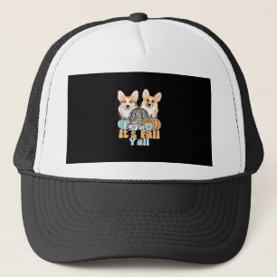 It’s Fall Y’all Corgis Unique Aesthetic Trucker Hat