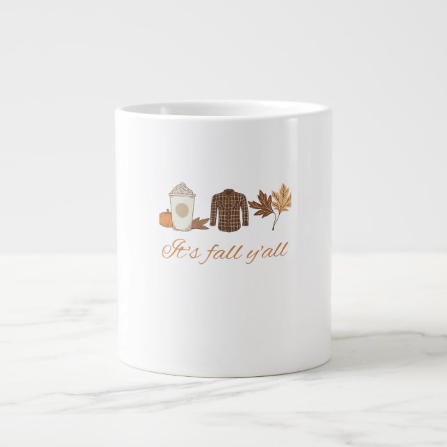 It’s Fall Y’all Creative Art Large Coffee Mug (Front)