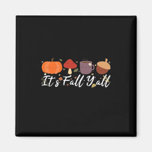It’s Fall Y’all Cute Coffee Pumpkin Autumn Tree Fa Magnet