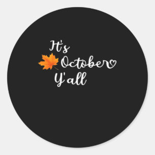 It’s Fall Y’all Cute Fall Vintage Style Classic Round Sticker