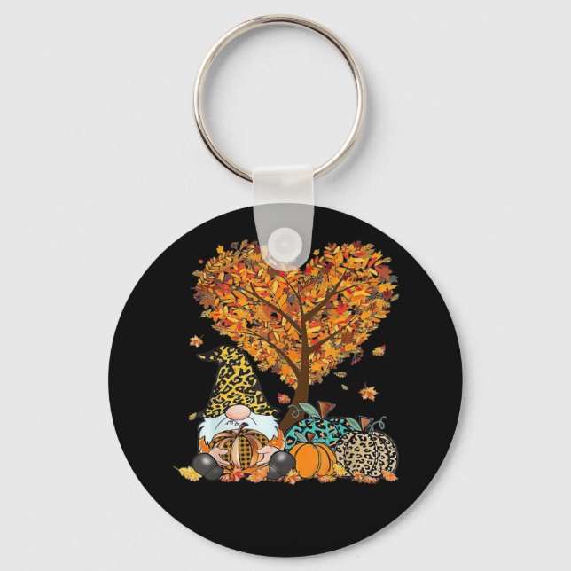 It’s Fall Y’all Cute Gnomes Pumpkin Autumn Tree Fa Keychain (Front)