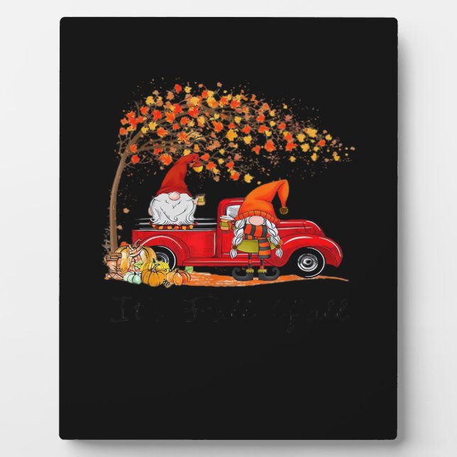 It’s Fall Y’all Cute Gnomes Tree Fall Leaves Plaque (Front)
