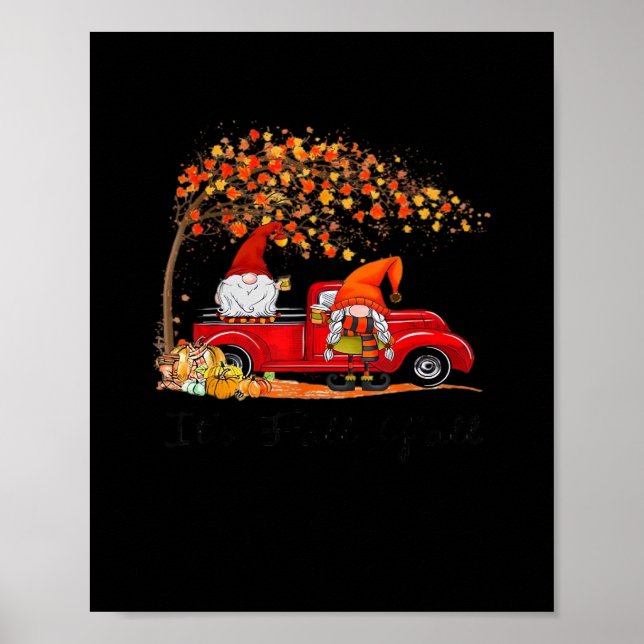 It’s Fall Y’all Cute Gnomes Tree Fall Leaves Poster (Front)
