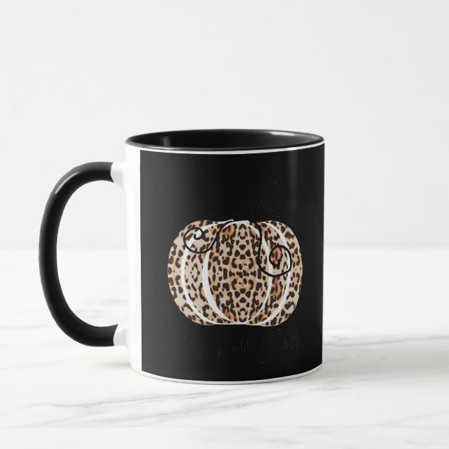 It’s Fall Y’all Cute Leopard Print Pumpkin Fashion Mug (Left)