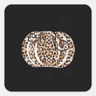 It’s Fall Y’all Cute Leopard Print Pumpkin Fashion Square Sticker