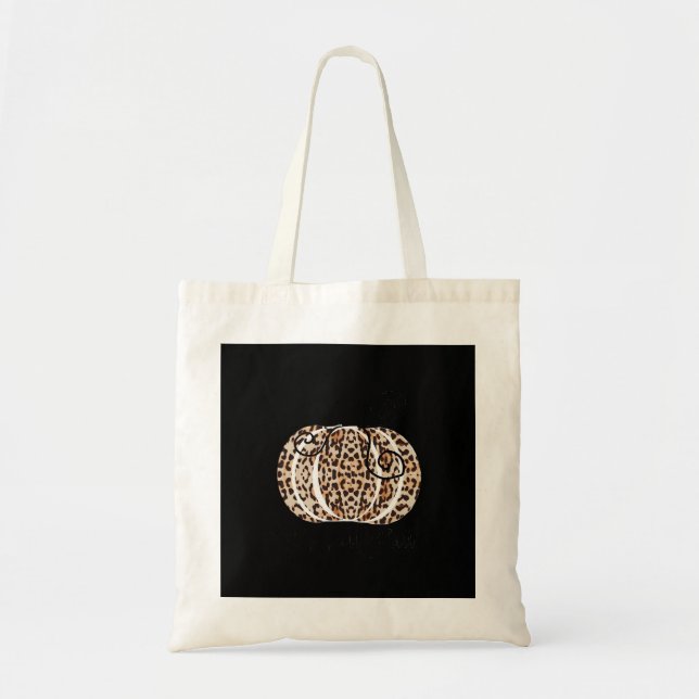 It’s Fall Y’all Cute Leopard Print Pumpkin Fashion Tote Bag (Front)
