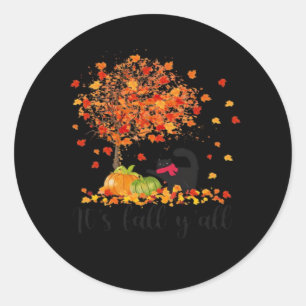 It’s Fall Y’all Cute Lovers Thanksgiving Classic Round Sticker