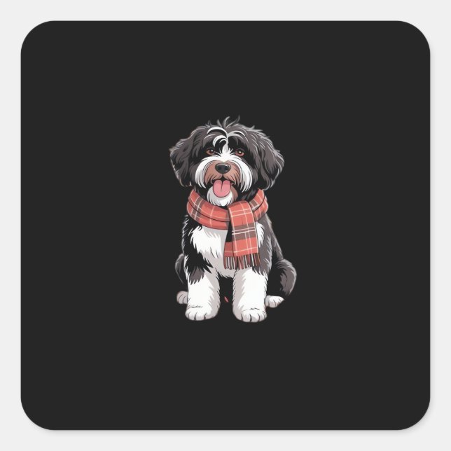It’s Fall Y’all Cute Schnoodle Autumn Tree Fall Le Square Sticker (Front)