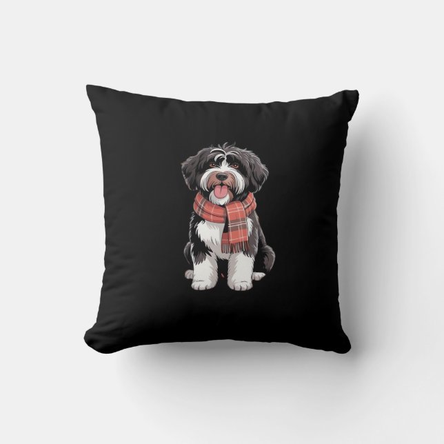 It’s Fall Y’all Cute Schnoodle Autumn Tree Fall Le Throw Pillow (Front)