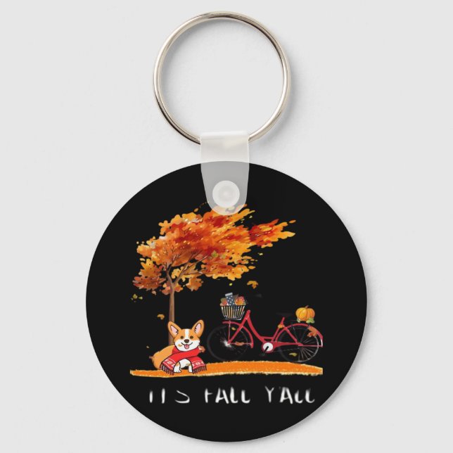 It’s Fall Y’all Dachshund Autumn Costume Keychain (Front)