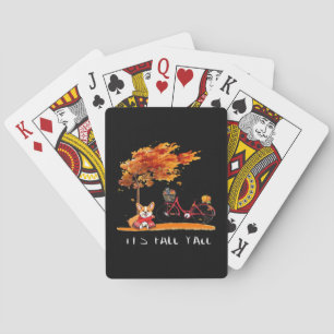 It’s Fall Y’all Dachshund Autumn Costume Playing Cards