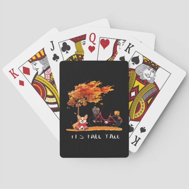 It’s Fall Y’all Dachshund Autumn Costume Playing Cards (Back)