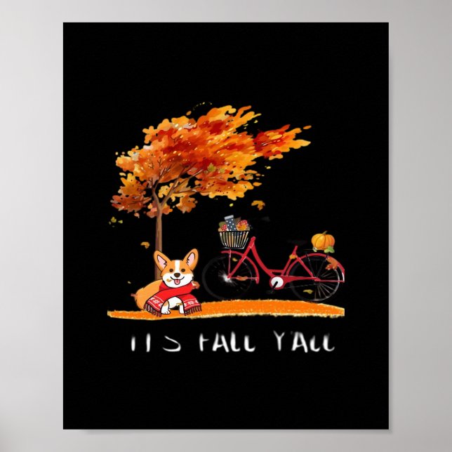 It’s Fall Y’all Dachshund Autumn Costume Poster (Front)