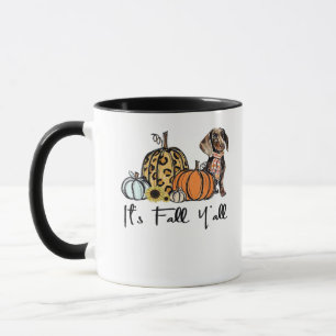 It’s Fall Y’all Dachshund Funny Casual Mug