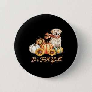 It’s Fall Y’all Dog Leopard Pumpkin Fall Creative 2 Inch Round Button