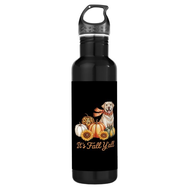 It’s Fall Y’all Dog Leopard Pumpkin Fall Creative  710 Ml Water Bottle (Front)