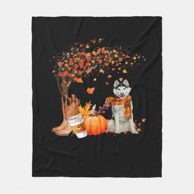 It’s Fall Y’all Dog Thanksgiving Halloween Aesthet Fleece Blanket (Front)