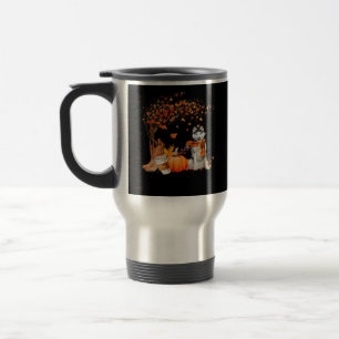 It’s Fall Y’all Dog Thanksgiving Halloween Aesthet Travel Mug