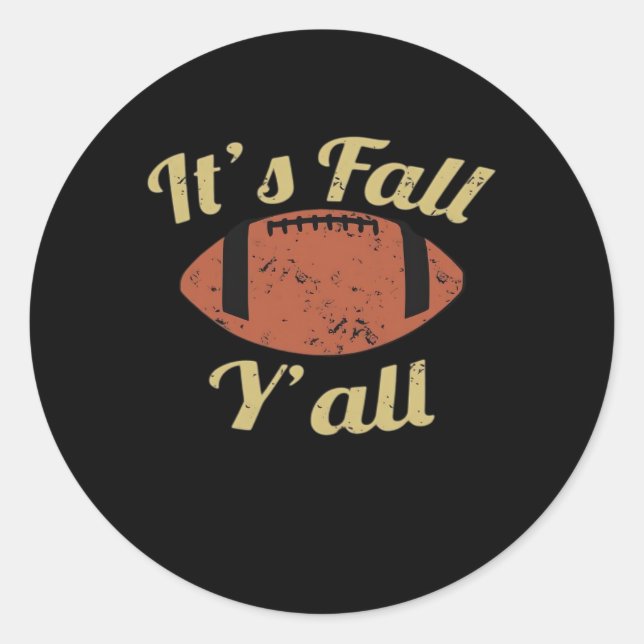 It’s Fall Y’all Essential Minimal Clean Classic Round Sticker (Front)
