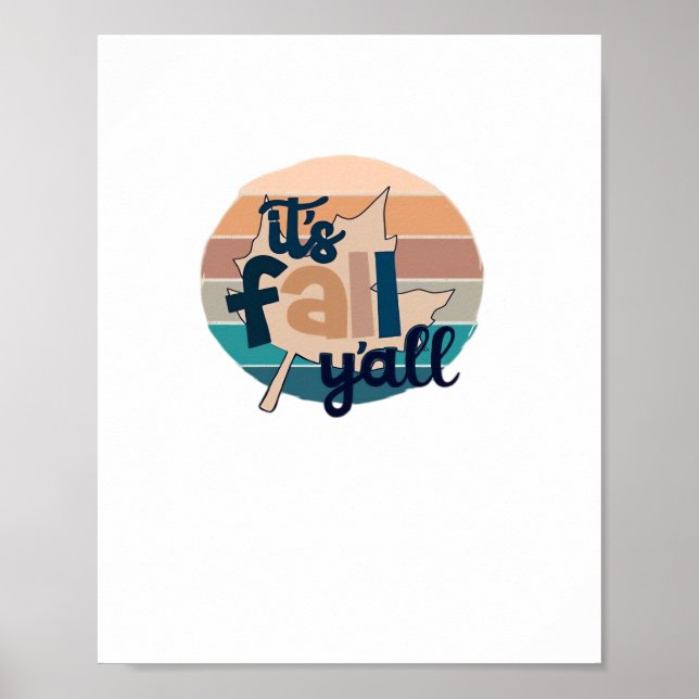 It’s Fall Y’all Fall Lea Retro Classic Poster (Front)
