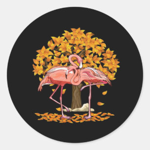 It’s Fall Y’all Flamingo Autumn Style Classic Round Sticker