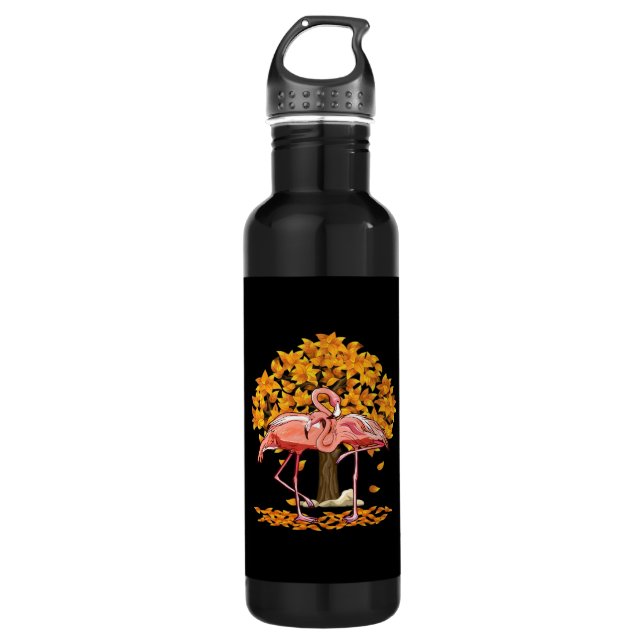 It’s Fall Y’all Flamingo Thanksgiving Halloween 710 Ml Water Bottle (Front)