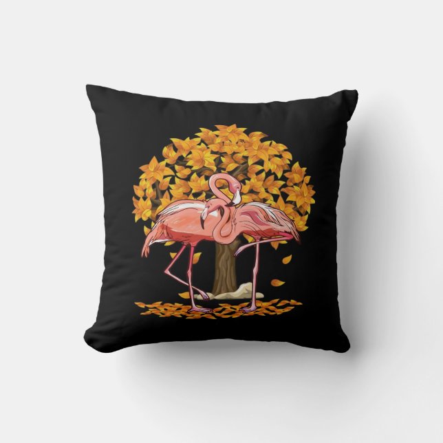 It’s Fall Y’all Flamingo Thanksgiving Halloween Throw Pillow (Front)