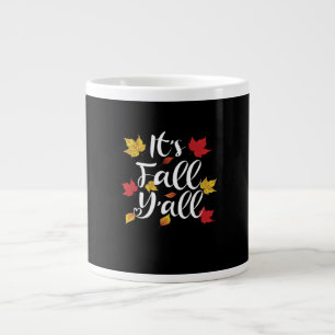 It’s Fall Y’all Funny Autumn Aesthetic Style Large Coffee Mug