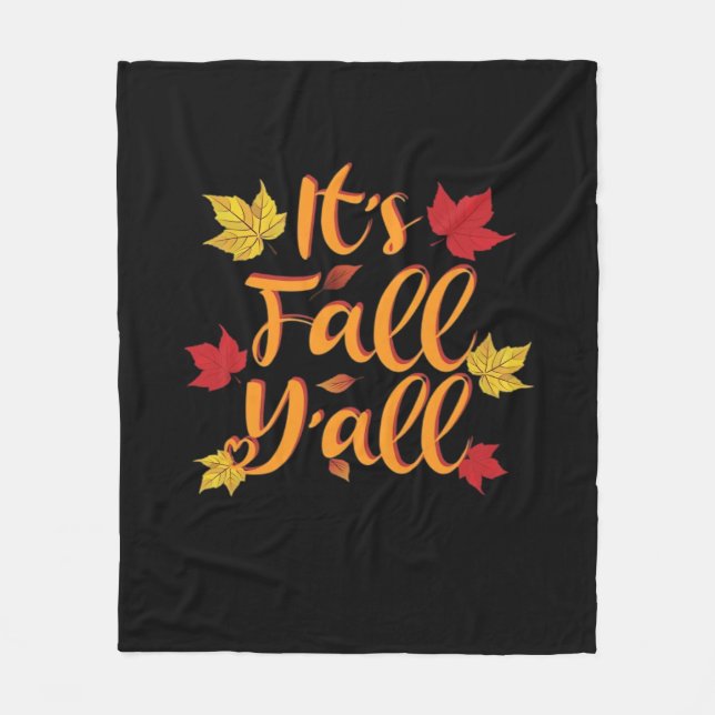 It’s Fall Y’all Funny Autumn Basic Classic Fleece Blanket (Front)