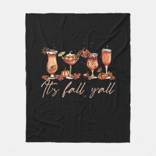 It’s Fall Y’all Funny Pumpkin Spice Fall Cocktails Fleece Blanket