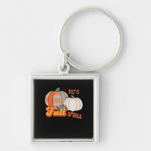 It’s Fall Y’all, Funny Pumpkins Chevron Pattern Keychain