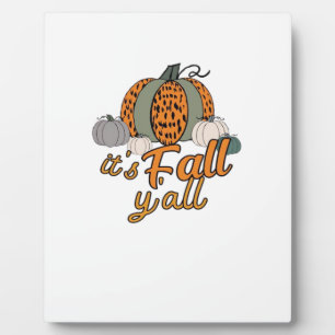 It’s Fall Y’all, Funny Pumpkins Leopard Pattern Plaque