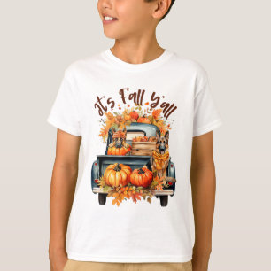 It’s Fall Y’all German Shepherd Pumpkins Truck Aut T-Shirt