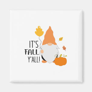 It’s Fall Y’all Gnome Cute Autumn Illustration Gra Magnet