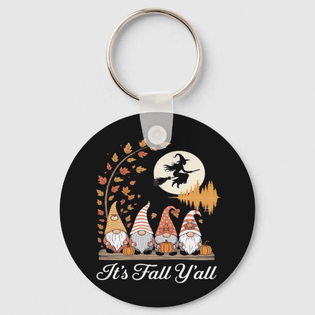 It’s Fall Y’all Gnomes Autumn Design Keychain (Front)
