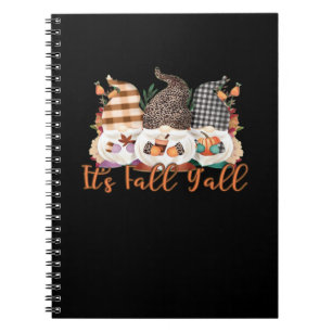 It’s Fall Y’all Gnomes In Autumn Plaid And Leopard Notebook