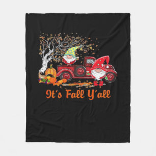 It’s Fall Y’all Gnomes Pumpkin Spice Fleece Blanket