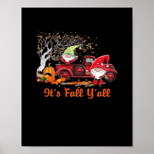 It’s Fall Y’all Gnomes Pumpkin Spice Poster (Front)